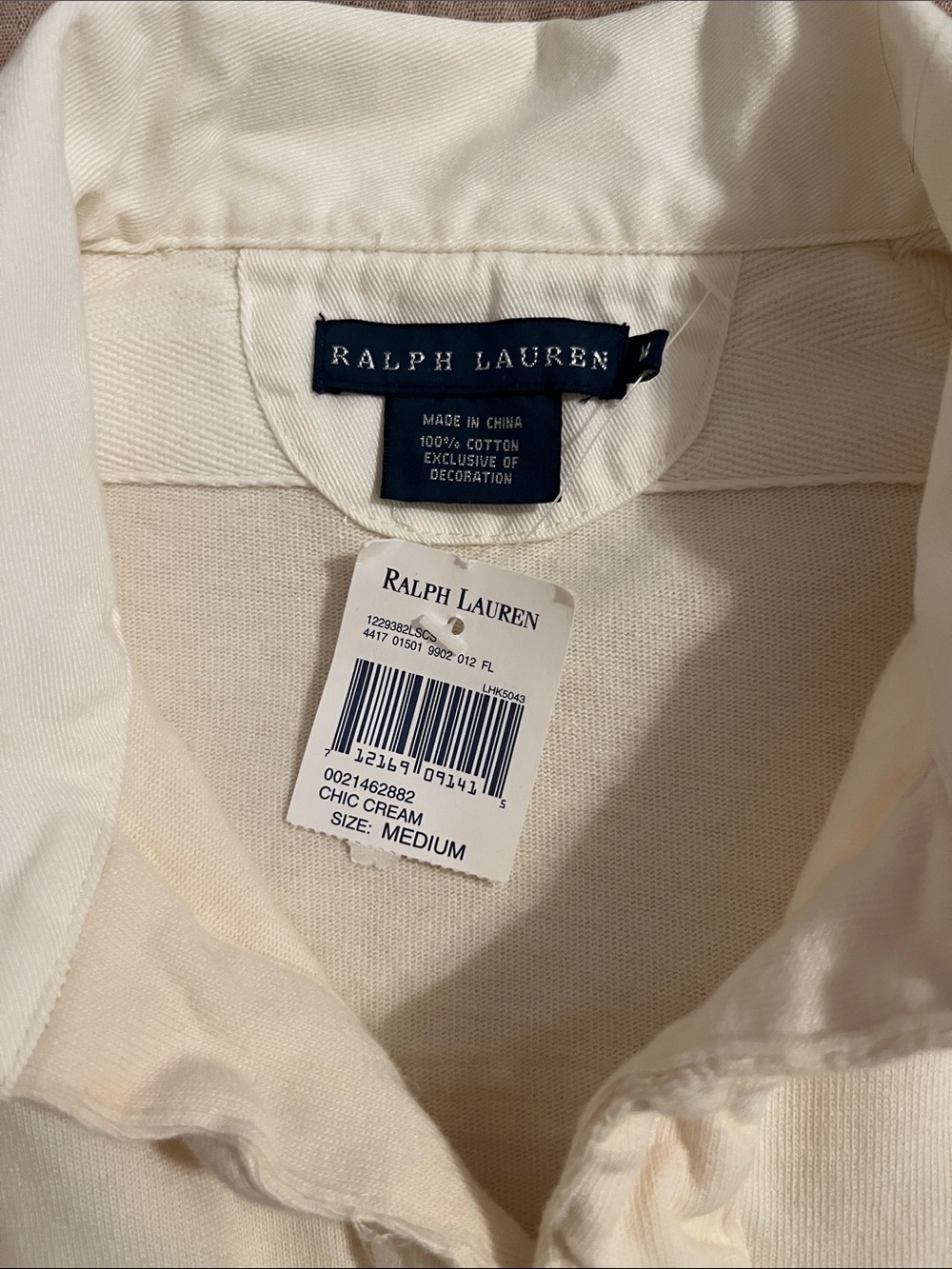 Ralph Lauren Cream Long Sleeve Rugby Polo with Embroidered Crest - Picture 3 of 10